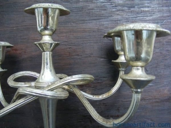 ANTIQUE SILVER CANDLE HOLDERS Candlebra Stand Holder Old School Castle Style