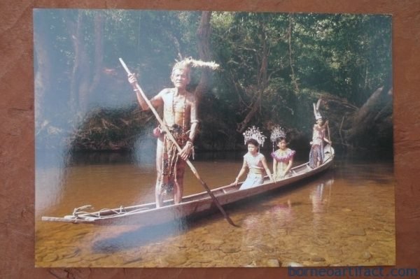 #1 FREE SHIPPING Cultural post card Iban River Journey