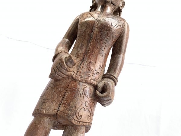 DAYAK FEMALE WARRIOR FIGURE Statue Sculpture Image Icon Borneo Headhunter Women