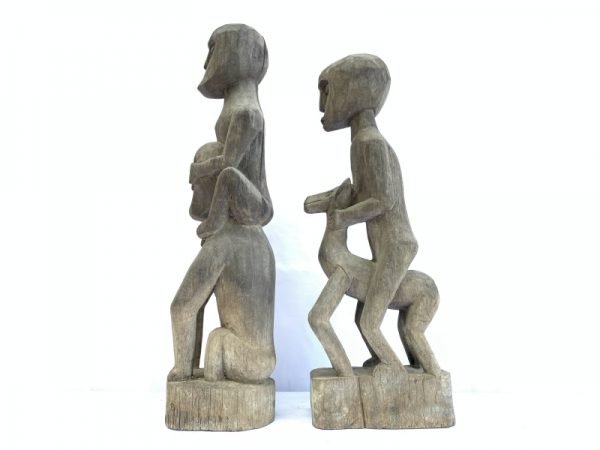 HORSE and MAN IRONWOOD 450mm PATUNG Authentic Dayak garden Statue Primitive Figure