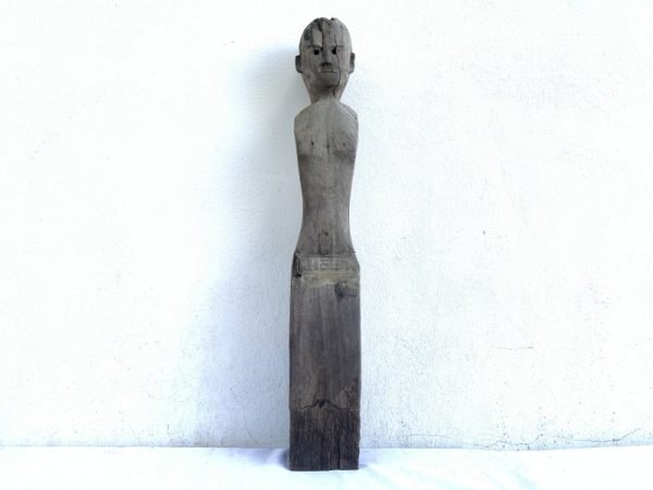 IRONWOOD DAYAK 830mm STATUE POLE Patung Dayak vintage sculpture AUTHENTIC AGED