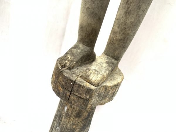 HUMAN SIZE 1660mm GUARDIAN STATUE Eroded Outdoor deco Dayak Figure Sculpture RARE