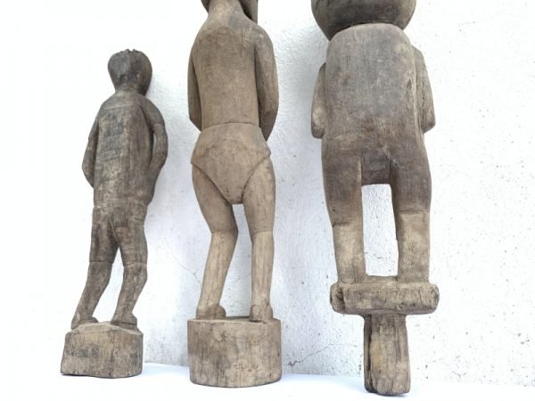 PADDY GUARDIAN 410-480mm ANTIQUE STATUE Authentic Dayak Tribal Figure Sculpture