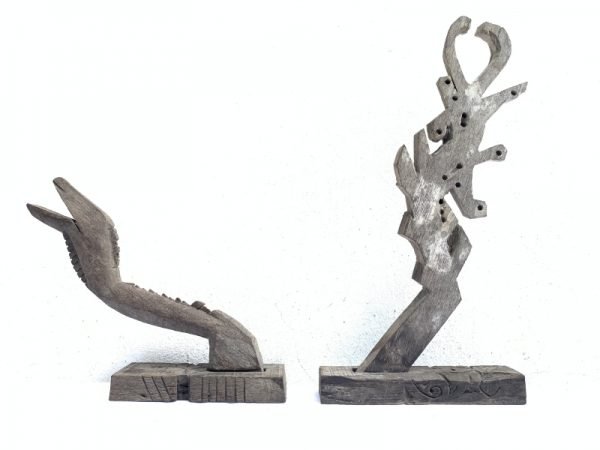 ANTIQUE SERPENT STATUE Figure Animal Sculpture Asian Home Bar Furniture Enhancer