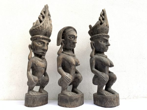 THREE NAKED Nias WARRIOR Panglima Statue Sculpture Image Icon Figure Sexy Xmas