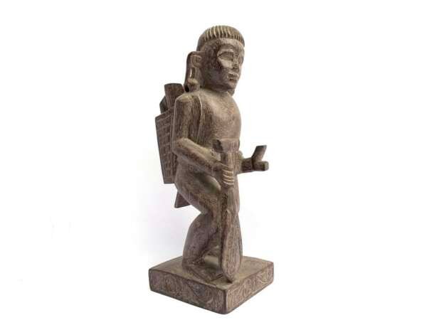 Jungle Tribe 220mm Antique Dayak Statue Sculpture Warrior Traditional Hunter Figure Figurine Borneo