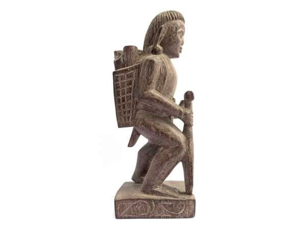 Jungle Tribe 220mm Antique Dayak Statue Sculpture Warrior Traditional Hunter Figure Figurine Borneo