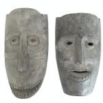 Asian Mask 280x150mm ONE PAIR Topeng Wall Art Decoration Face Statue Painting