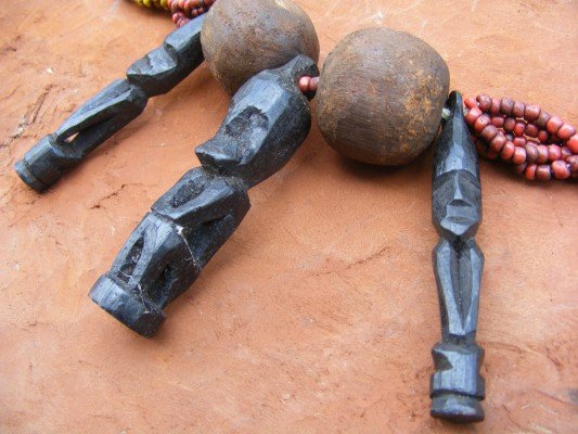#1 BIDAYUH ELDERS beads NECKLACE Ironwood Statue Figure Statue Pendant Jewelry