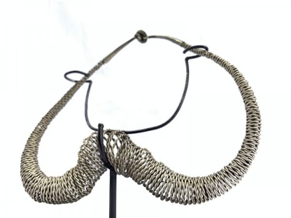 SILVER BRASS WIRE KALABUBU Necklace 200x180mm Body Neck Jewelry Jewel FREE STAND