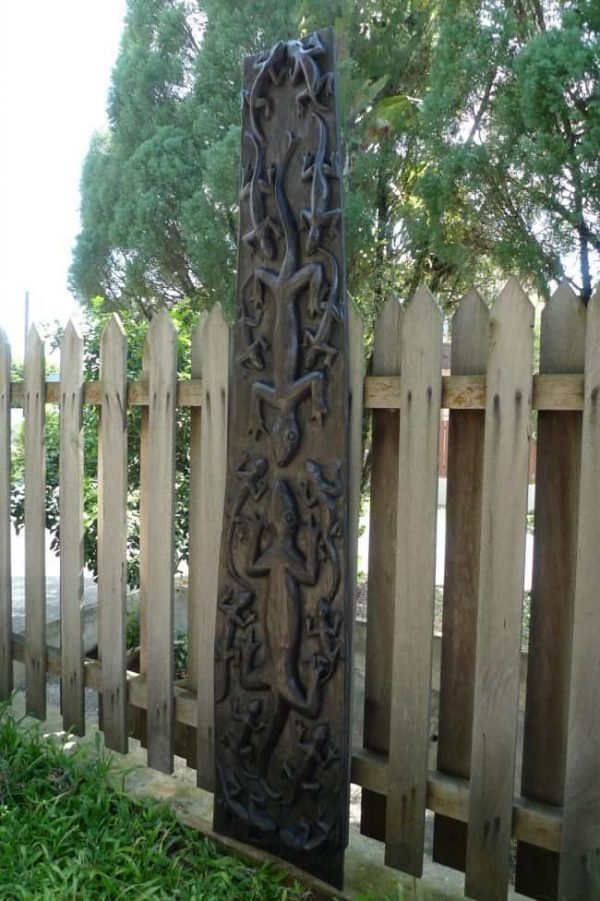 TRIBALMOTIFCROCODILEPANEL.&#;.WoodCarvingWallArtSculpturePainting