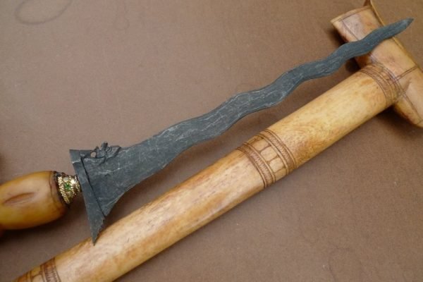 CATTLE BONE KERIS 11 LUK Knife Weapon Sword Kriss Kris Dagger Martial Art Blade