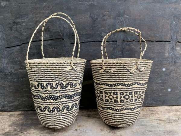 Tribal Weaving (1 Pair) Brand New Basket Bag Hand Woven Fiber Art Durable Traditional Ajat