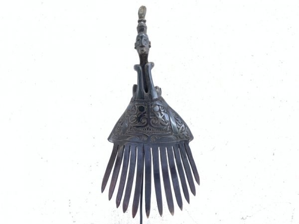 GORGEOUS CROWN 250mm TRIBAL HAIRPIN Women Comb Headdress Old Jewelry Statue Art