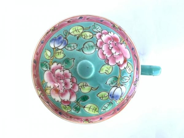 EXTREMELY RARE 130mm OLD NYONYA COVERED TEACUP peranakan utensils Cup Asian Culture