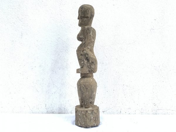 ANCESTRAL DAYAK KAYAN IRON WOODEN STATUE Figure Icon Image Sculpture Papua Borneo