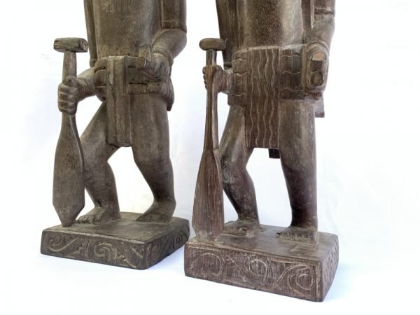 DAYAK ANCESTRAL WARRIOR Wood Art Authentic Antique Statue Sculpture Image Figure Home