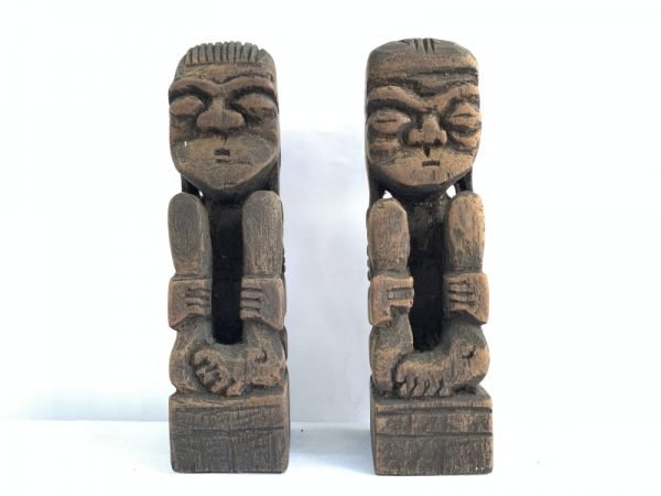 HANDMADE STATUE 170mm DAYAK Bahau Human Abstract Art People Figure Figurine Sculpture Paperweight Tribal Tribe