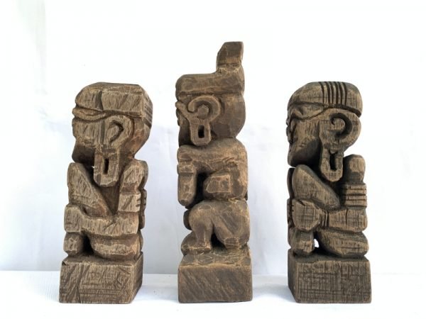 DAYAK 205mm Bahau Human Statue People Figure Paperweight Tribal Figure Asia Abstract Sculpture