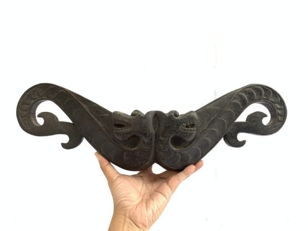 TRIBAL BOWL 490mm Rare Kayan Tribe Borneo Hardwood Dayak Dyak Sculpture Statue Serpent Dragon Tray Basin