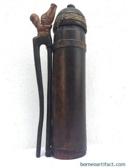 OLD BLOWPIPE QUIVER & NEW DARTS Hunting Traditional Tool Tribal Hunter Spear