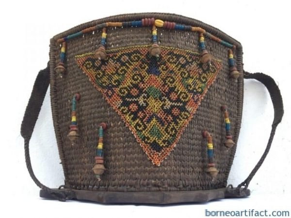 BABY CARRIER of BORNEO Child Backpack Tribe Tribal Asia Beads Rattan Wall Home Office Deco