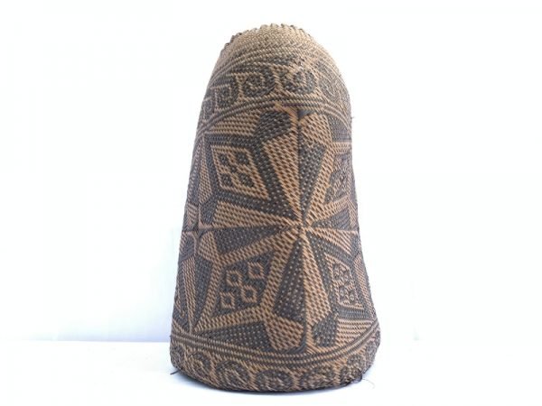 AUTHENTIC OLD BASKET 280mm Traditional Borneo Weaving Woven Fiber Art Rattan Bag #2