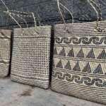 Handmade Bag (3 Pieces) Shoulder Bag Weaving Basket Tote Handbag Traditional Rattan Fiber Art