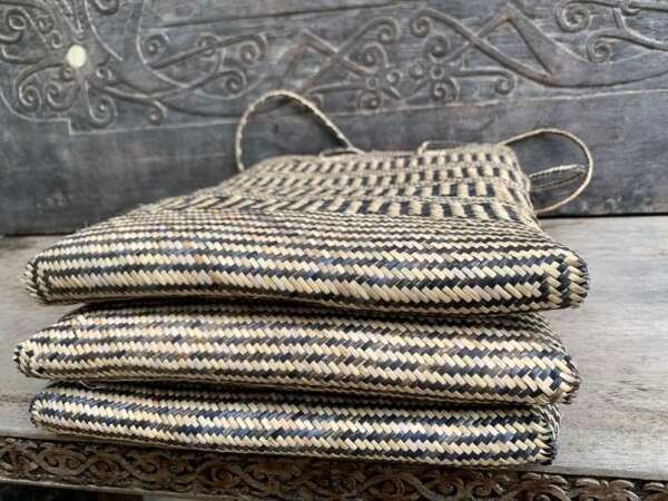 Tribal Bag (3 Pieces) Shoulder Bag Weaving Basket Tote Handbag Traditional Rattan Fiber Art