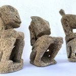 TANIMBAR INDONESIA (Set Of Three) CORAL STATUE Figure Figurine Sculpture Tribal Native Asian Art