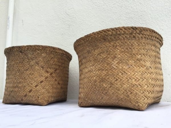 SEED BASKET One Pair BAKUL Forest Jungle Bag Travel Asia Asian Fiber Art Weaving