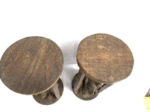 Tribal Stool 500mm One Pair Irian Asmat Papua Chair Furniture Bench Table Wooden Stand