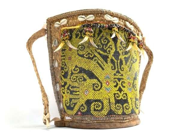 Traditional Beads Carrier 410mm Tribal Child Baby Backpack Bag Dayak Borneo