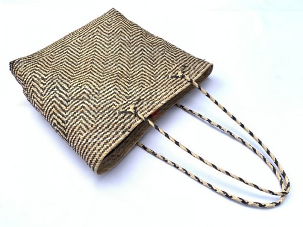 Traditional Rattan Tote Bag 320x310mm Rectangular Shoulder Handbag Ajat Weaving Handmade Tribal #7