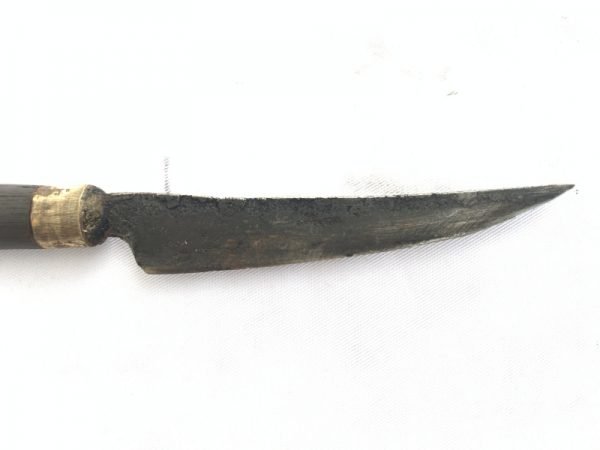 iLANG KNIFE 440mm HEADHUNTER DAYAK Weapon Deer Horn Antler Authentic Old Sword