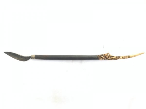 SURVIVOR KNIFE 500mm Traditional Jungle Weapon Deer Horn Authentic Old Tribal Sword