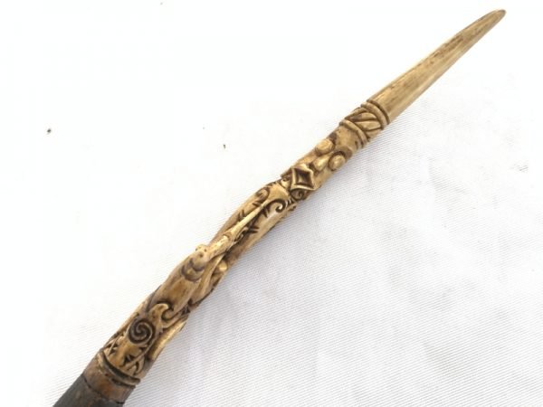 SURVIVOR KNIFE 500mm Traditional Jungle Weapon Deer Horn Authentic Old Tribal Sword