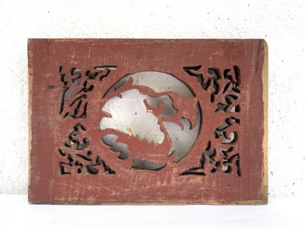 Chinese Wood Carving 220mm Antique Old Panel Wall Decor Painting Sculpture Statue