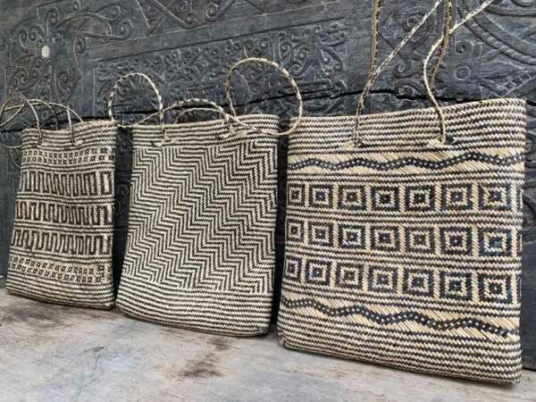 Rattan Bag Handbag (3 Pieces) Shoulder Bag Weaving Basket Tote Fashion Traditional Fiber Art