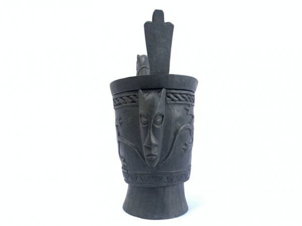 STORAGE CONTAINER 410mm Tribal Traditional Box Jewel Jewelry Keeper Hardwood Statue Figurine