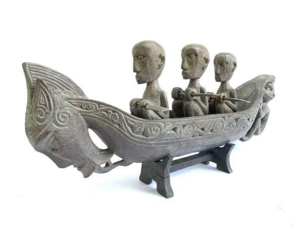 MYTHICAL BOAT 550mm Sahan Vessel Naga Morsarang Batak Tribe Statue Sculpture Figure Figurine