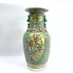 PERANAKAN POT 420mm GREEN VASE Baba Nyonya Nyonyaware Ceramic Porcelaine Old Pottery