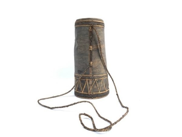 TREE BARK CONTAINER 285mm Tribal Hunting Box Lupong Forest Sling bag Borneo Headhunter Dayak