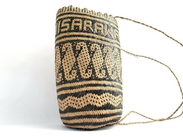 BORNEO BAG AJAT 350mm (Lintah/Leech Pattern) Fiber Art Backpack Handbag Tribal Carrier #6