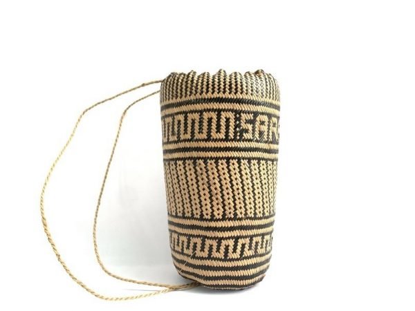 BORNEO FIBER ART 350mm Ajat (Rice Grass Pattern) Weaving Basket Bag Backpack Tribal Carrier #7
