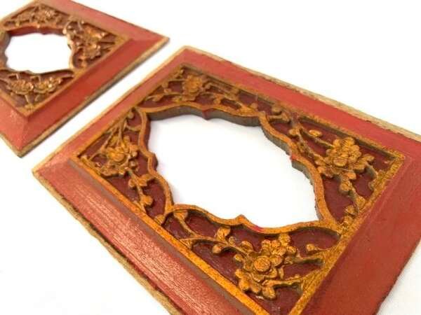 MIRROR FRAME (1 Pair) Chinese Panel Wood Wooden Wall Deco Sculpture Painting Carving