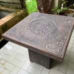 TRADITIONAL TABLE (640 x 650 mm) Tribal Furniture Old Unused Drawer Desk Dayak Borneo