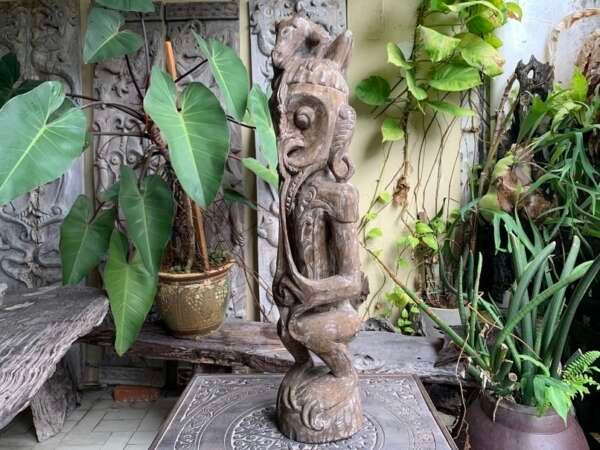 SCARY STATUE 910mm Pagan Shaman Sickness Spirit Sculpture Tribal Figure Figurine Borneo