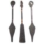 Tribal Oar Three pieces 1200-1230mm Traditional Wooden Paddle Wood Carving Regatta Kayak Water Sport