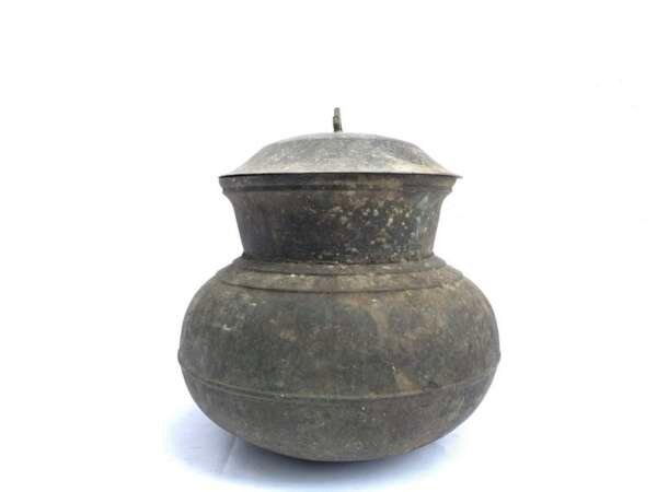 Antique Cooking Pot 200mm Brass Brassware Camping Hiking Cooker Basin Couldron War Soldier Military